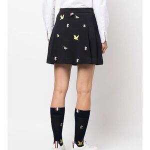 Thom Browne Pleated Navy Skirt Birds and Bees
